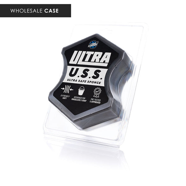 The packaging for the Ultra Safe Sponge on a white background with the text 'wholesale case'.
