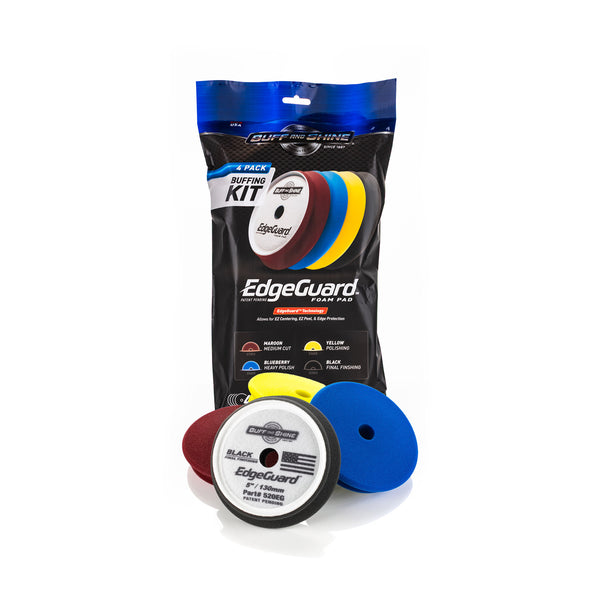 Buff and Shine Edgeguard 5in 4 multi pack and packaging on a white background.