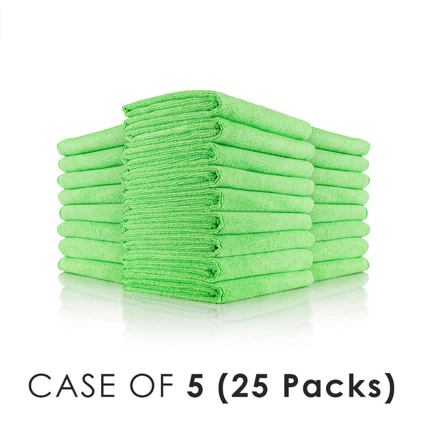 Car Wash 16x27 lime green stacks view on a white background with the text "Case of 5 (25 Packs).