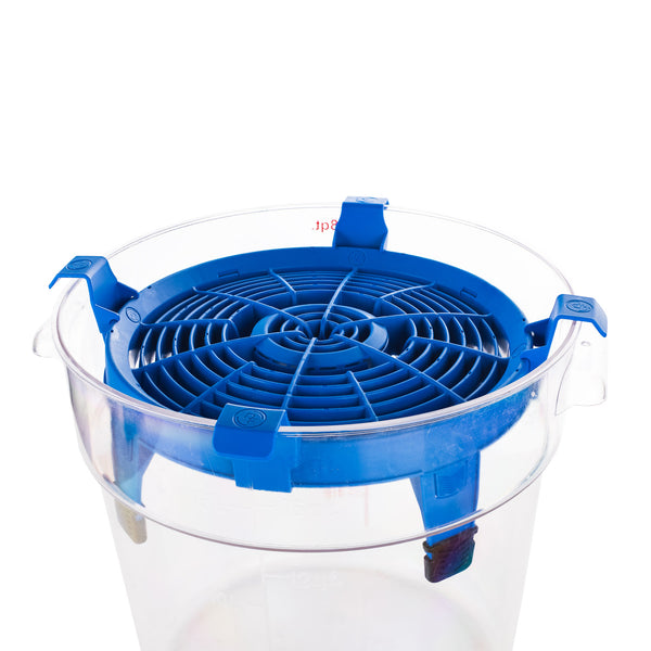 Blue clean screen clipped on a bucket on a white background