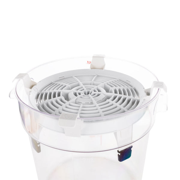 White clean screen clipped onto a bucket on a white background