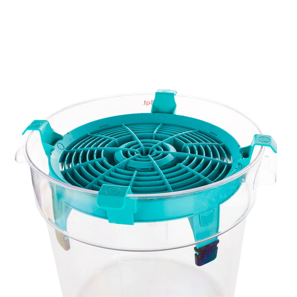 Teal clean screen clipped on a bucket on a white background