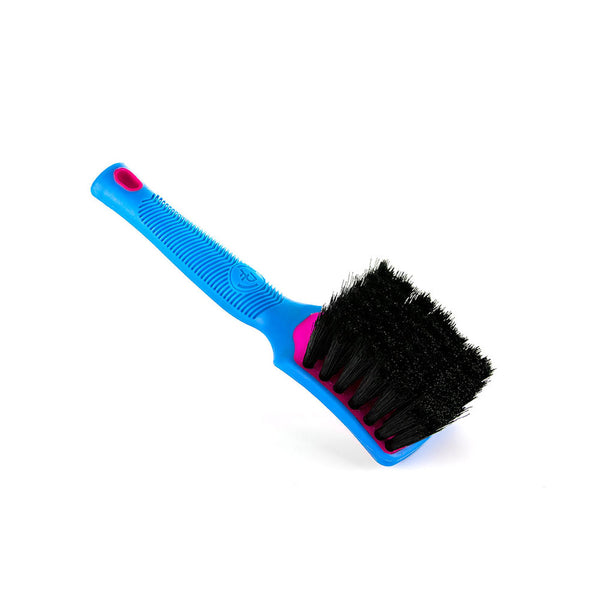 A pink Detail Factory interior Scrub Brush on a white background.