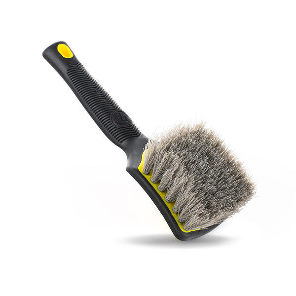 Detail Factory Tire Scrub Brush Livewire bristle view on a white background.