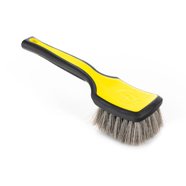 Detail Factory Tire Scrub Brush Livewire handle view on a white background.