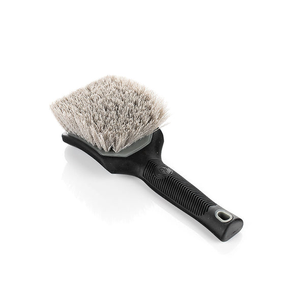 An XL Detail Factory Tire Scrub Brush on a white background.