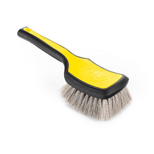 Detail Factory Tire Scrub Brush XL Livewire handle view on a white background.