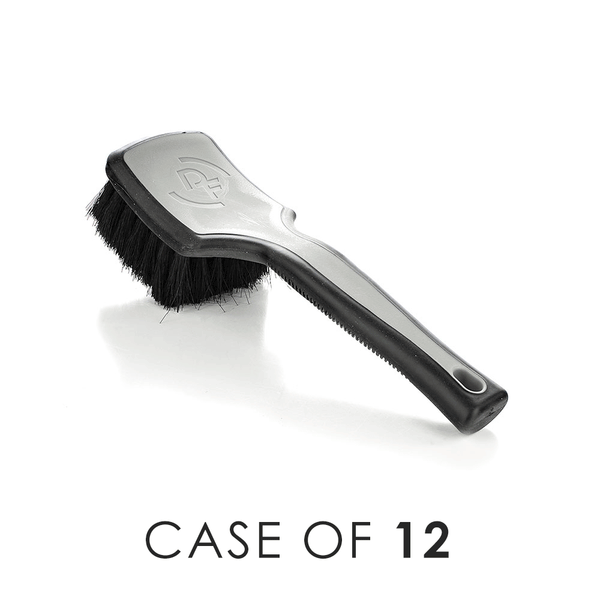 A gray Detail Factory Interior Scrub Brush on a white background with the text 'Case of 12.