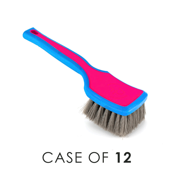 A pink and blue Progrip Tire Brush on a white background with the text 'Case of 12'.