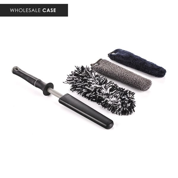 A Detail Factory Wheel Brush and three different covers on a white background with the text 'Wholesale Case'.