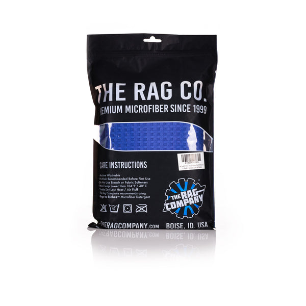 Dry Me a River 20x40 navy blue 2 pack packaging back view on a white background.