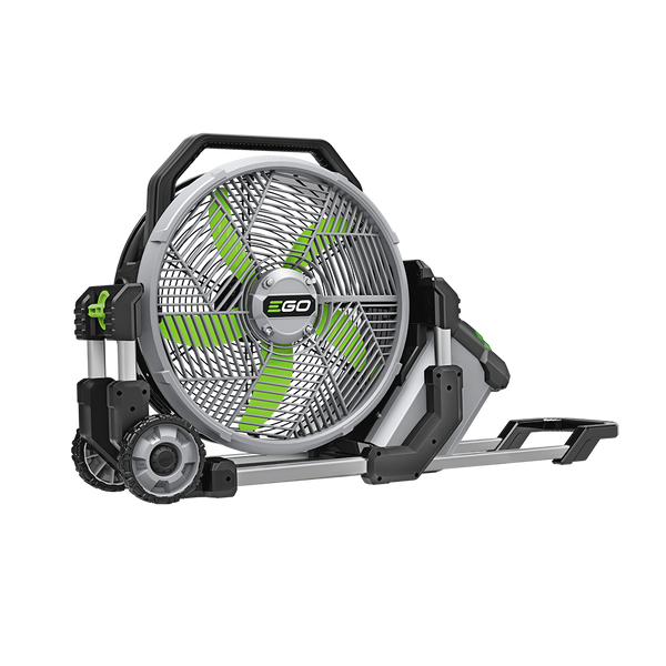 Ego misting fan on a checkered background