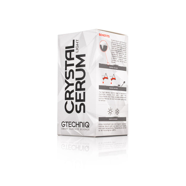 Gtechniq Crystal Serum Light 30ml Box front view on a white background.