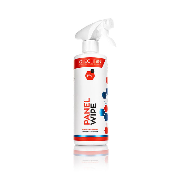Gtechniq Panel wipe 500ml Bottle Front View on a white background.