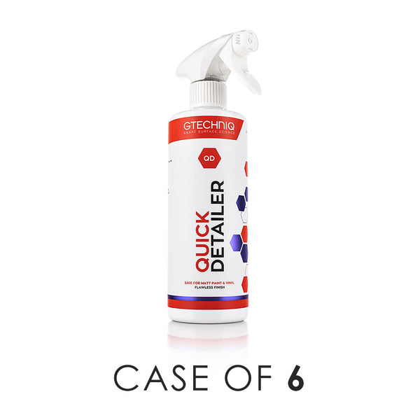 A spray bottle of Gtechniq Quick Detailer on a white background with the text 'Case of 6'.