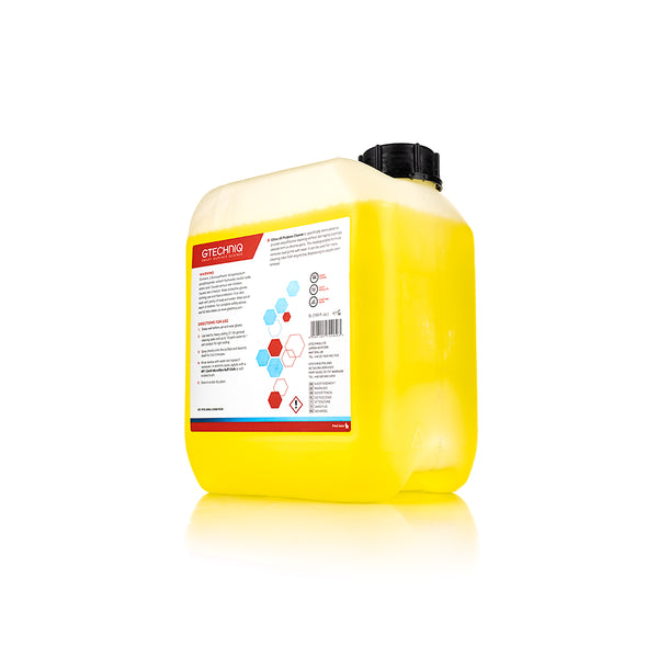 Gtechniq W5 Citrus All Purpose Cleaner 5 Liter Back view on a white background.