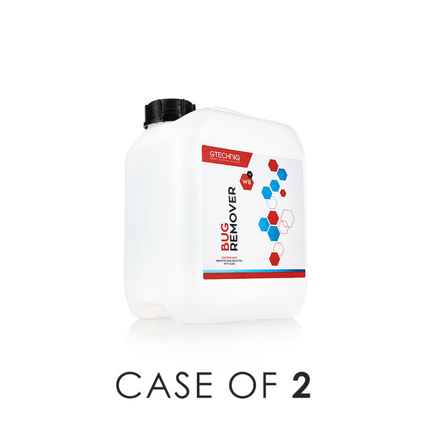 A jug of Gtechniq W8 Bug Remover on a white background with the text 'Case of 2'.