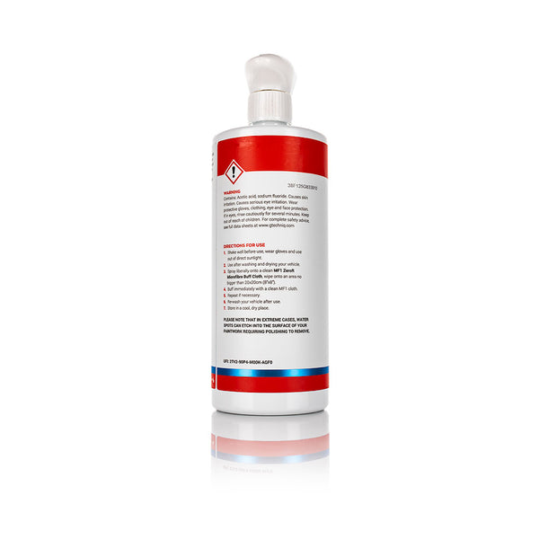 Gtechniq W9 Water Spot Remover 1 Liter direction view on a white background.