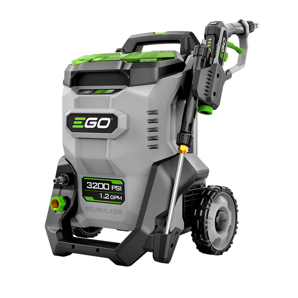 Ego pressure washer on a checkered background