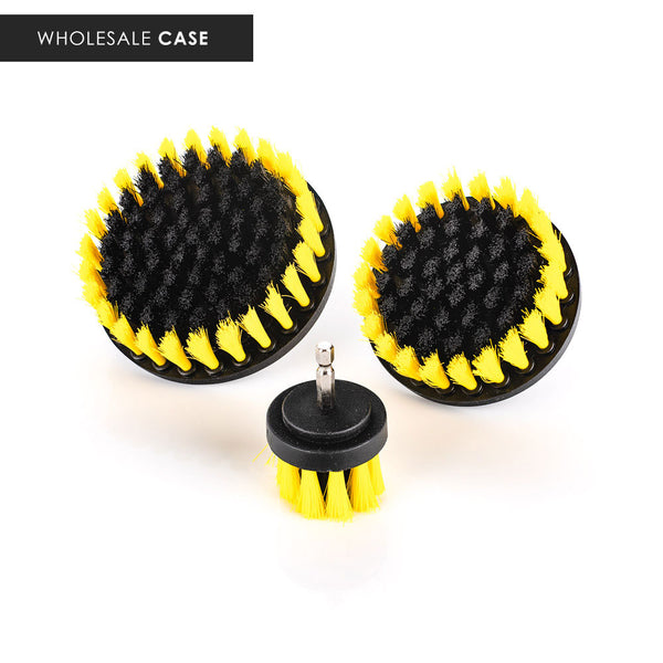 Koch-Chemie Drill Brush Set of yellow medium drill brush attachments for cleaning with the text "Wholesale Case".