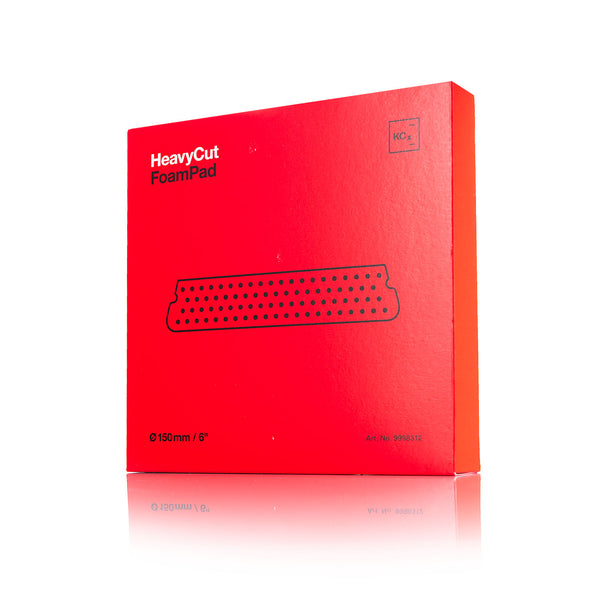 Koch-Chemie HeavyCut FoamPad 150mm packaging front view on a white background.