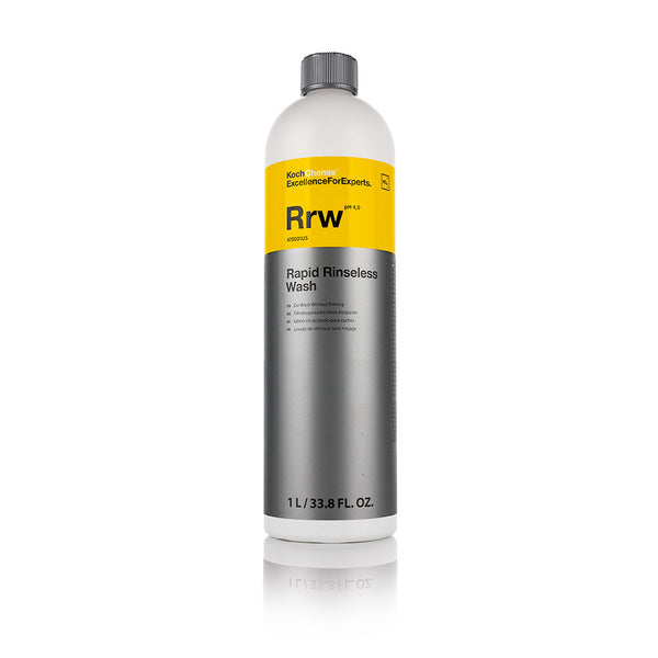 A bottle of Koch Chemie Rapid Rinseless Wash on a white background.