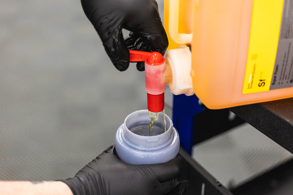 Koch Chemie Super Foam using a tap 5L to pour into foam cannon container.