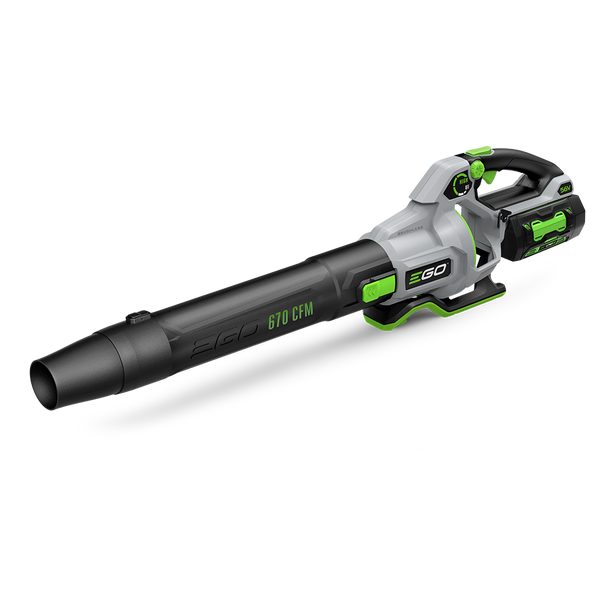 Ego leafblower on a checkered background.