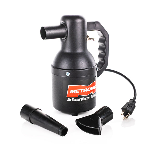 Metrovac Blaster Sidekick front view with attachments on a white background.