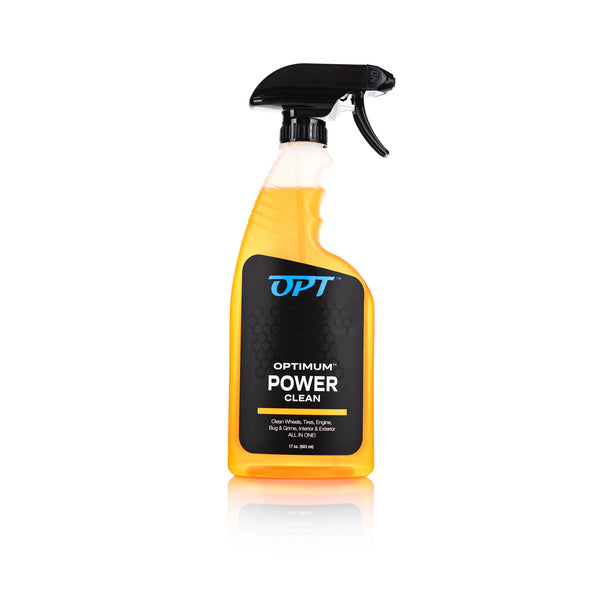 Optimum Power Clean 17oz bottle front view on a white background.