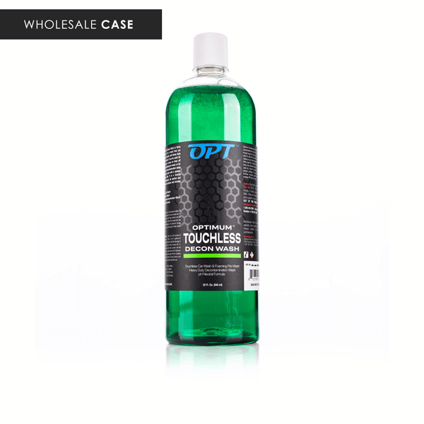 Optimum Touchless Decon 32oz Bottle front view on a white background with the text "Wholesale Case".