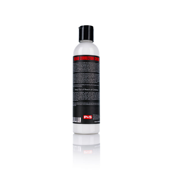 P&S Rehab 8oz back of bottle view on a white background.