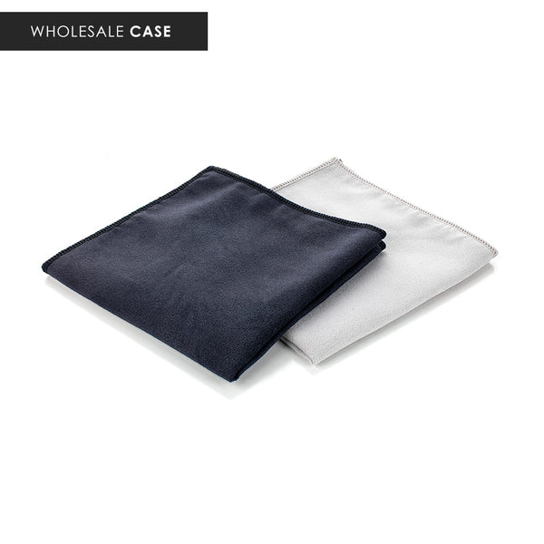 The Rag Company Sued Cloth black and grey wholesale case on a white background.