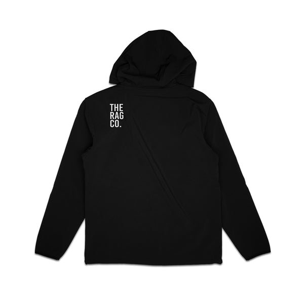 The Rag Company Performance Zip Hoodie Black Back View