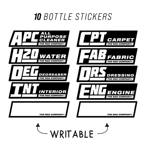 The 10 TRC Ultra Bottle stickers.
