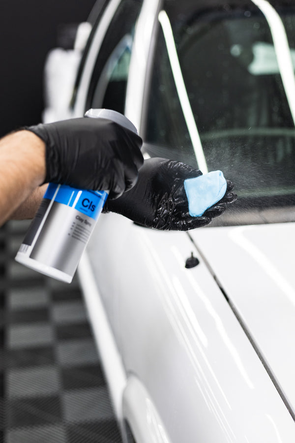 The Rag Company Ultra Clay Bar being sprayed with KochChemie Clay Sprayer.