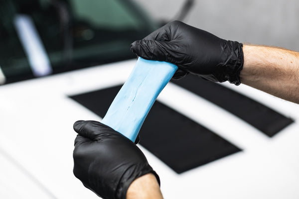 The Rag Company Ultra Clay Bar being stretched.