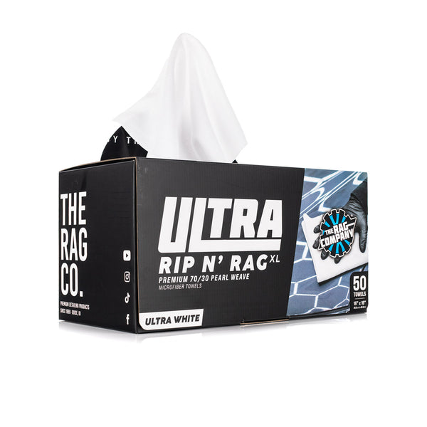 TRC Ultra Rip N' Rag Ultra White packaging view on a white background.