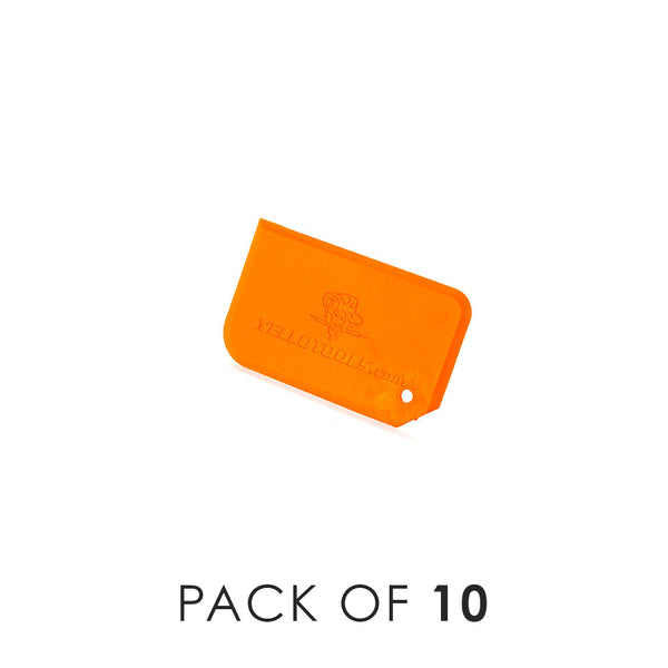 Yellotools Yelloblade pack of 10 on a white background.