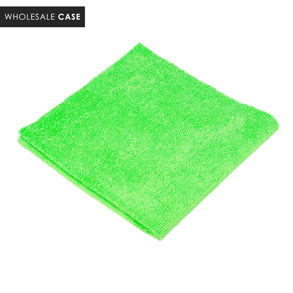 EXTRA LARGE MICROFIBER CLEANING CLOTHS - 5 PACK - 8 X 8 INCH (BLACK, GREY,  GREEN, BLUE, YELLOW) 