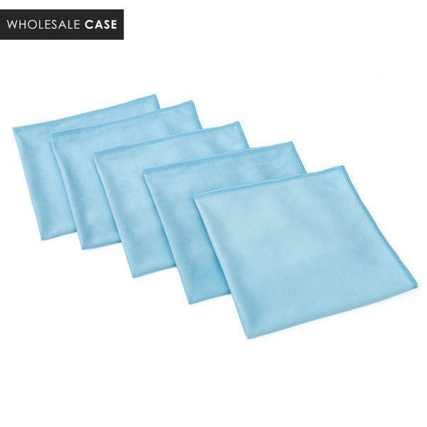 Five Premium Glass towels spread across a white background with the text 'Wholesale Case'.