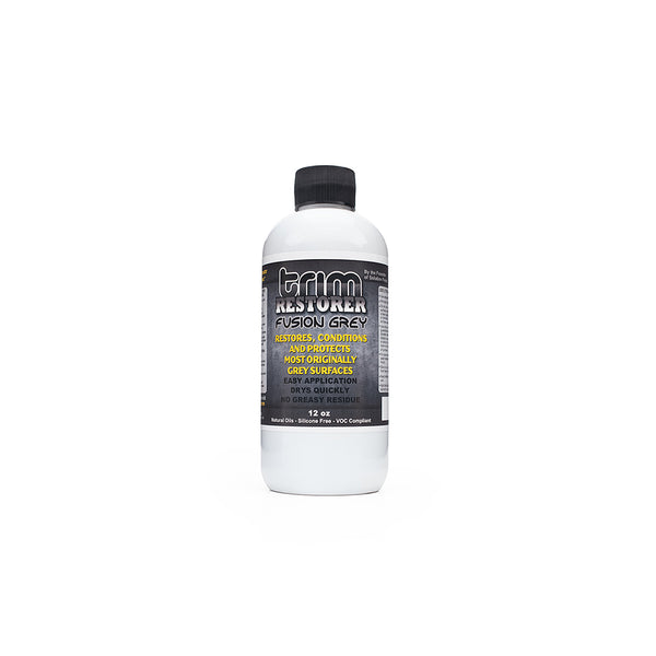 Solution Finish Fusion Grey Restorer bottle on a white background.