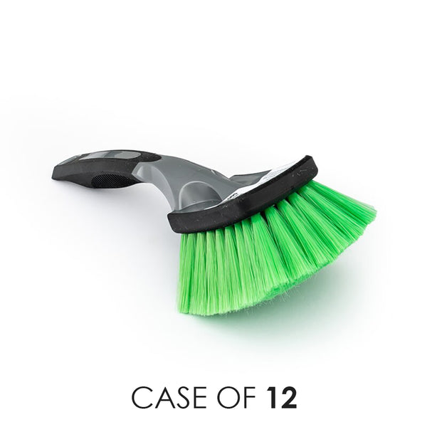 A green bristle Wheel Body Brush on a white background with the text 'Case of 12'.