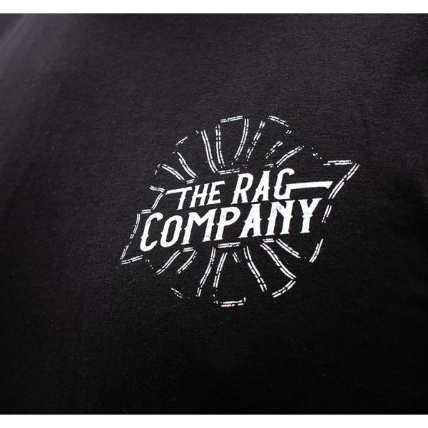 The Rag Company Whiskey Zip Hoodie front logo.