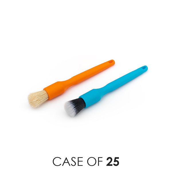 Detail Factory Crevice Mini Synthetic and Boar Hair Detailing Brush Combo Pack Orange and Blue Case of 25