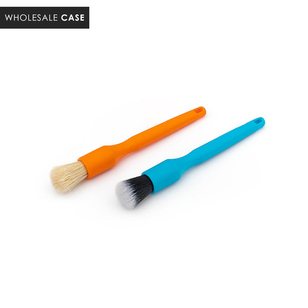 Detail Factory Crevice Mini Synthetic and Boar Hair Detailing Brush Combo Pack Orange and Blue Wholesale Case
