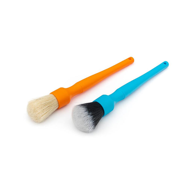 Detail Factory Long Synthetic and Boar Hair Detailing Brush Combo Pack Blue and Orange