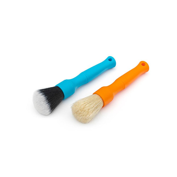 Detail Factory Short Synthetic and Boar Hair Detailing Brush Combo Pack Blue and Orange