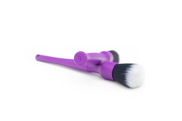Detail Factory Synthetic Brush Purple Short and Long Handle 2 Pack Close up