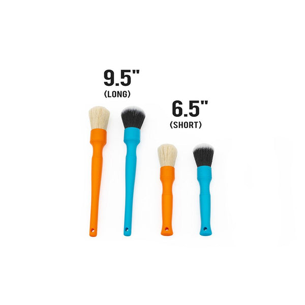 Detail Factory Long + Short Synthetic and Boar Hair Detailing Brush Combo Pack Blue and Orange Length